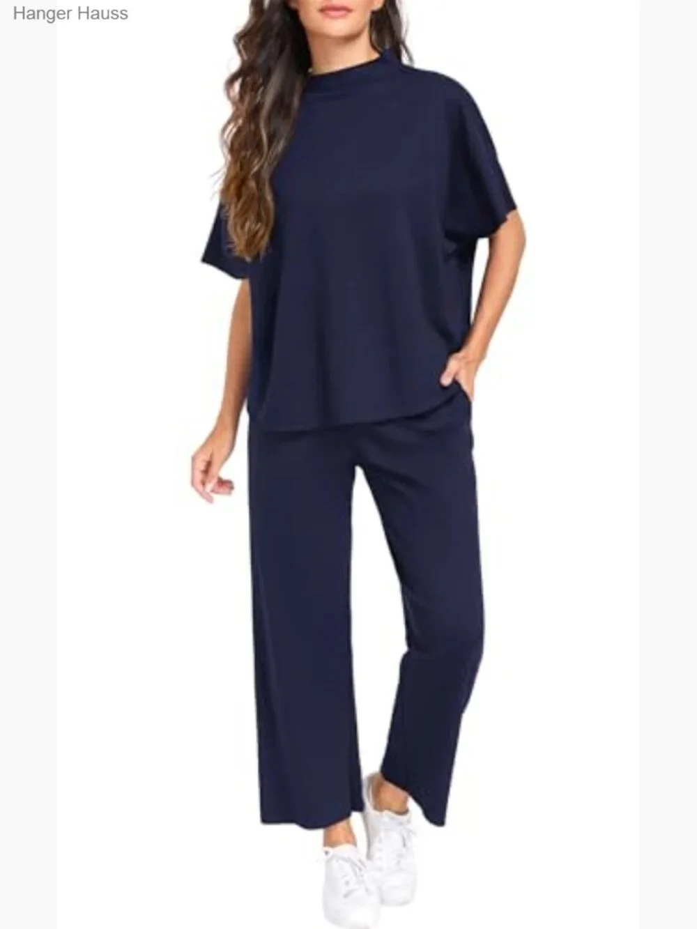 Women's Lounge Set 2 Piece Pullover Top Wide Leg Pants Matching Sets